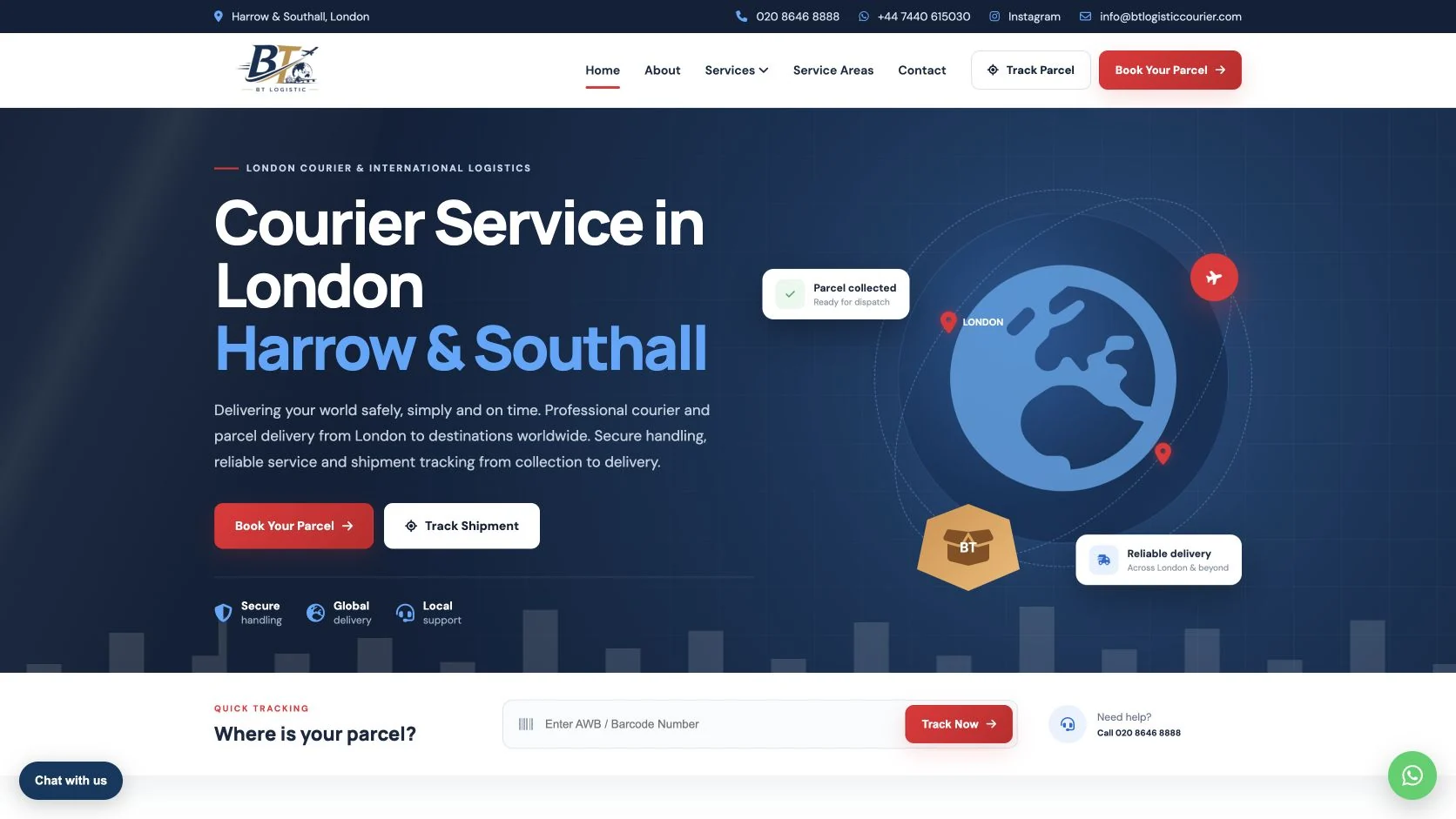 BT Logistic Courier — completed desktop website
